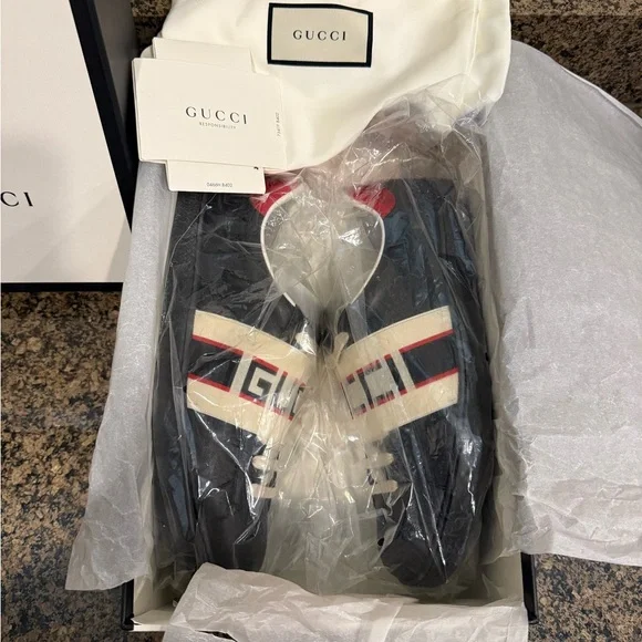 Gucci Black Leather Men's Sneakers
